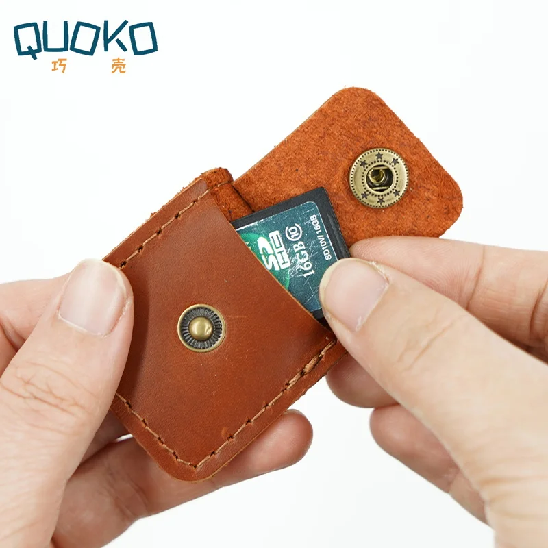 Genuine Leather Memory Card Storage Bag Case Holder for CF/SD/Micro SD/SDHC/MS/DS Game Accessories memory card box