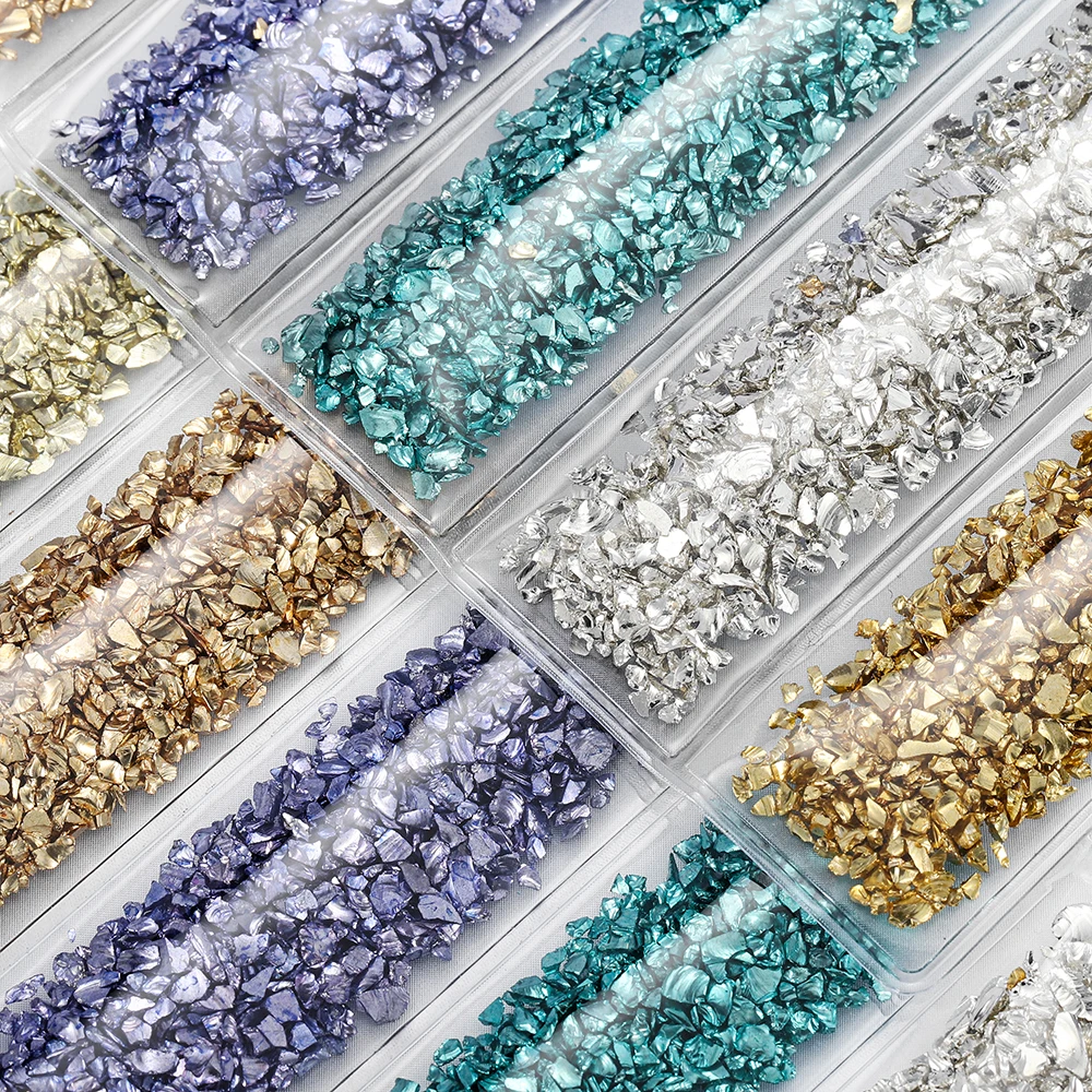 Glas- und Metallgranulat, Harzfüllungen, Kristall-UV-Epoxidharzfüller für DIY-Bastelarbeiten, Nagelkunst, Schmuckherstellung, Harzformdekorationen – Detail 4