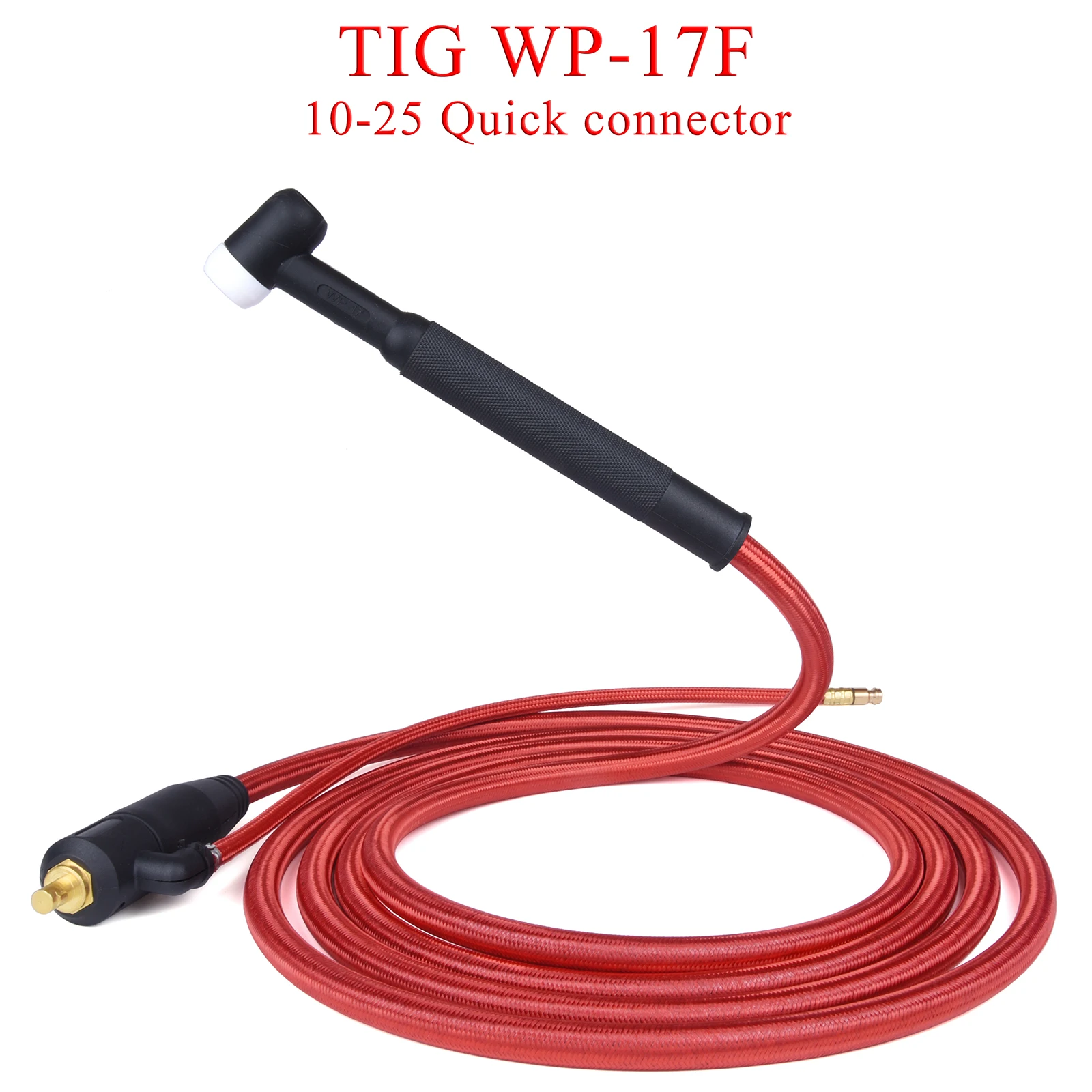 4 متر/13ft 7.8 متر/25.6ft WP17F 17FV TIG شعلة لحام موصل سريع الغاز الكهربائية المتكاملة الأحمر خرطوم كابل الأسلاك 10-25 يورو