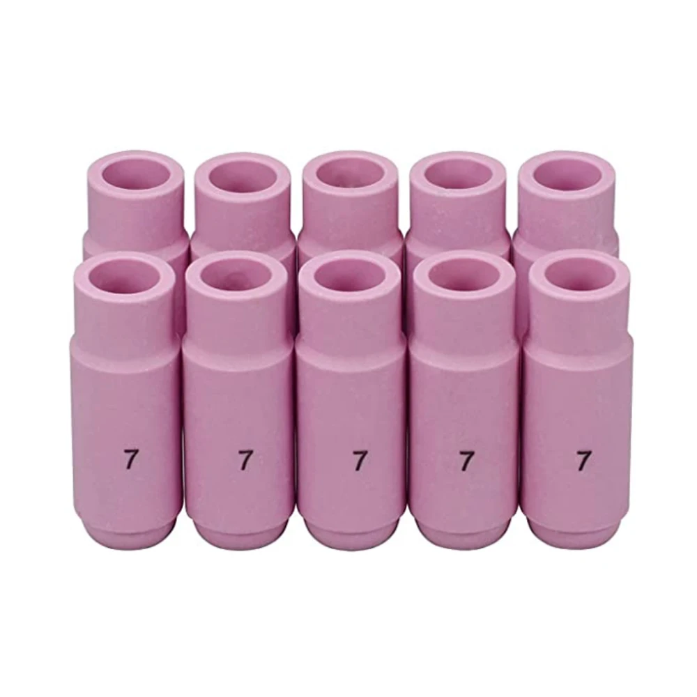 10 pz TIG ugelli in allumina tazza scudo in ceramica 10 n47 #7 7/16 "orifizio Fit DB PTA SR WP 17 18 26 torcia per saldatura TIG