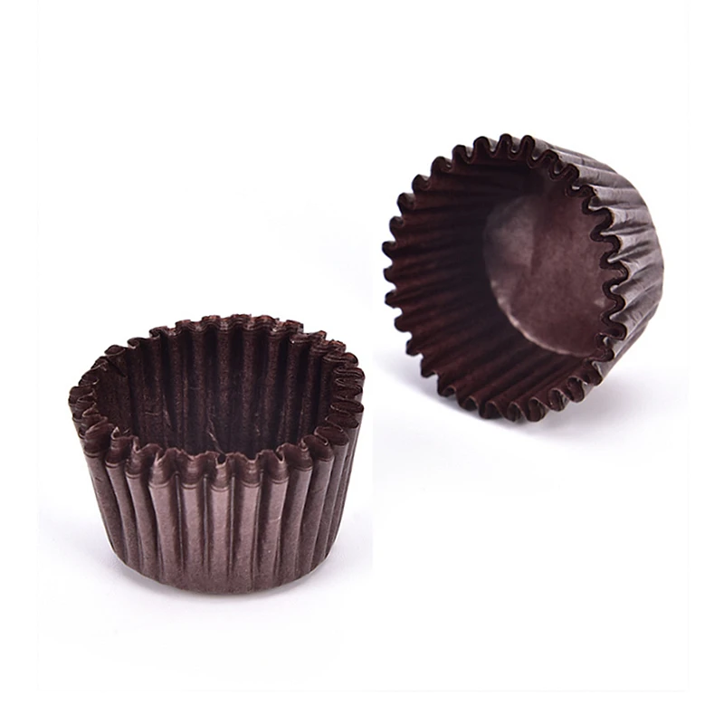 500ชิ้น/ล็อต Mini กระดาษช็อกโกแลต Liners Baking Muffin เค้ก Cupcake กรณีสีทึบ2X2ซม.ขายส่ง