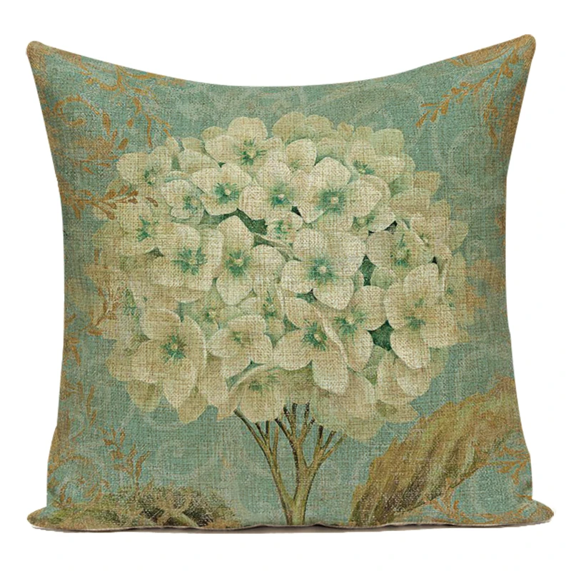 Retro Bird Tree Butterfly Painting Pillow Case Flower Pattern Cushion Cover for Office Bedroom Sofa Car Living Room Pillow Cover