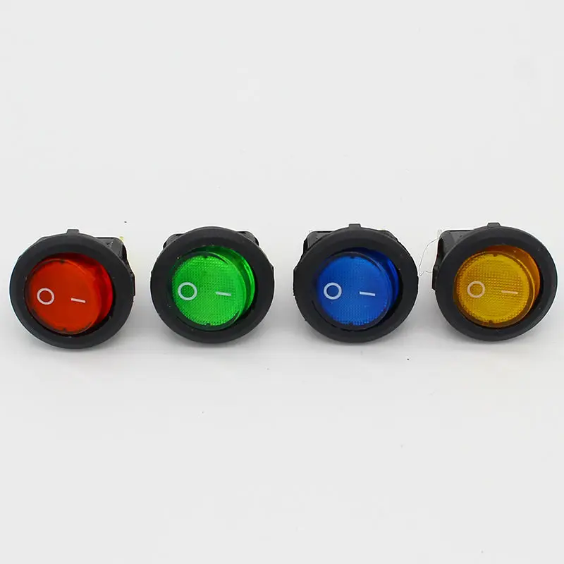 4Pcs Car 220V Round Rocker Dot Boat LED Light Toggle Switch SPST ON/OFF Top Sales Electric Controls