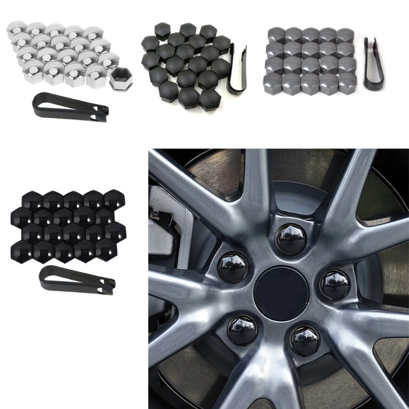 Car Wheel Nut Caps 20Pcs Car Tire Wheel Center Nut for Protection Cover Bolt Cap for Tesla Model 3 X S Dark Gray