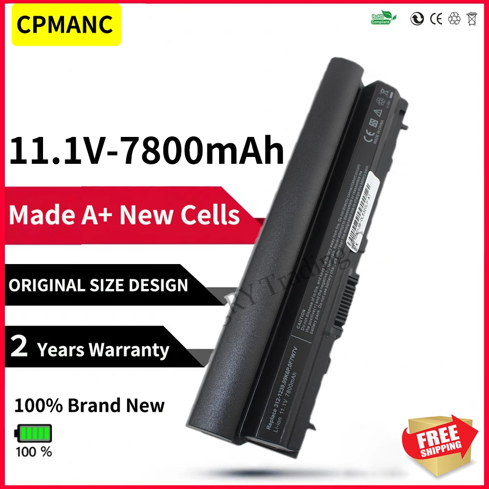 CPMANC 7800mAh 9Cell battery For Dell Latitude E6230 E6120 E6220 E6330 E6320 E6430S E6320 XFR Series 0F7W7V 5X317 7FF1K