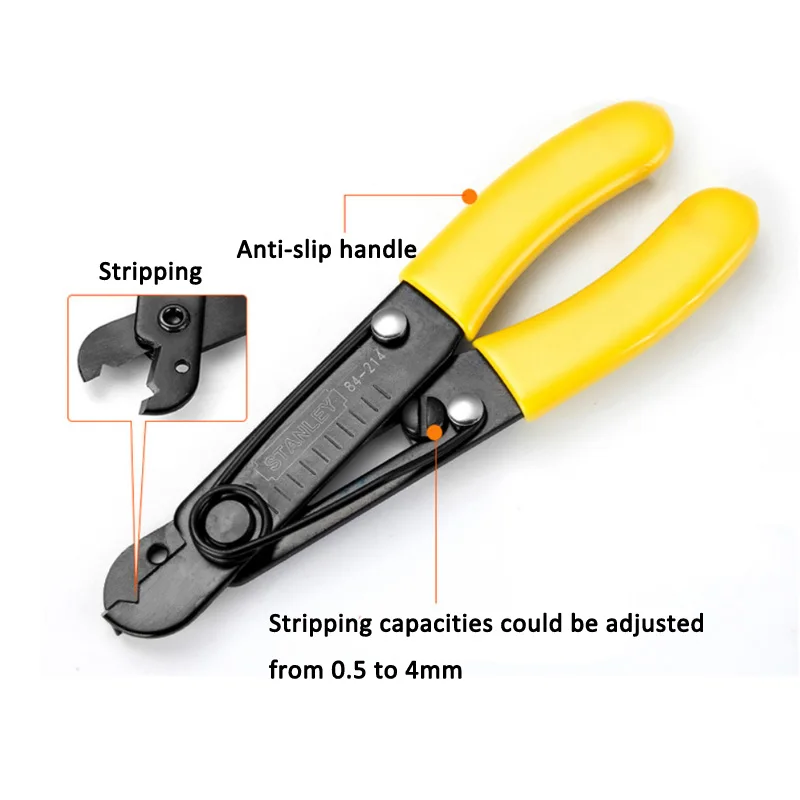 Stanley 1-piece copper aluminum crimping tools electrical wire stripping Pliers looping bending cutting cord tool multi function