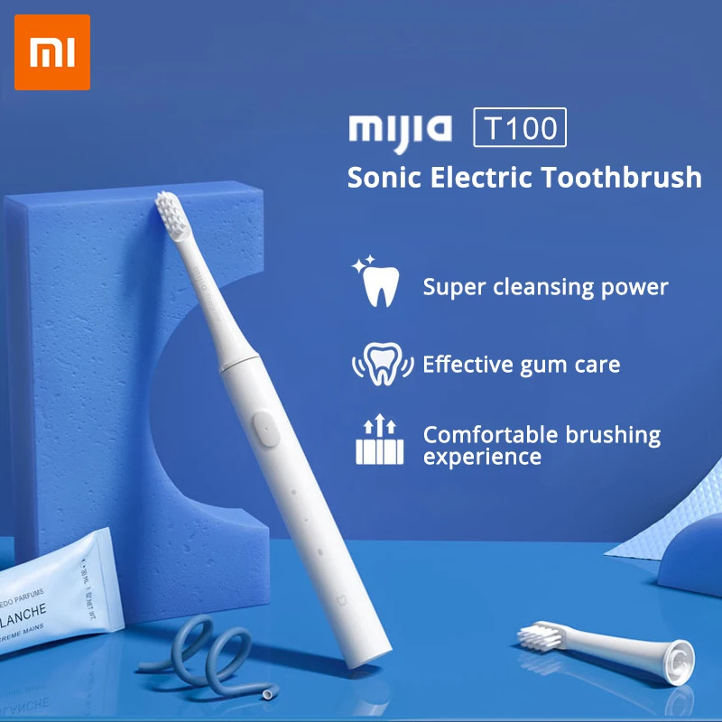 

MIJIA Sonic Electric Toothbrush T100 Ultrasonic Automatic Tooth brush USB Rechargeable IPX7 Waterproof Two Clear Modes