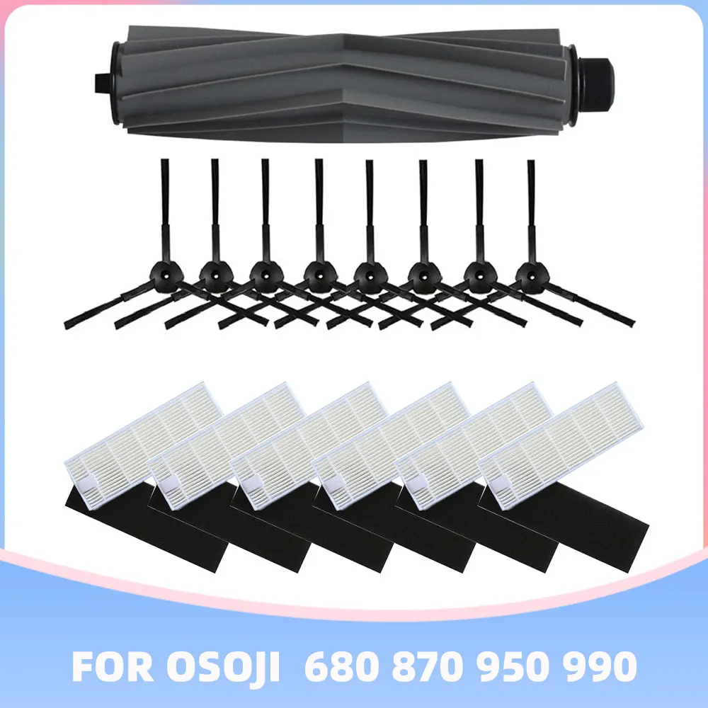 Compatible For Osoji 950 680 870 990 Robotic Vacuum Cleaner Roller Side Brush Filter Mop Cloth Assembly Kit Accessories