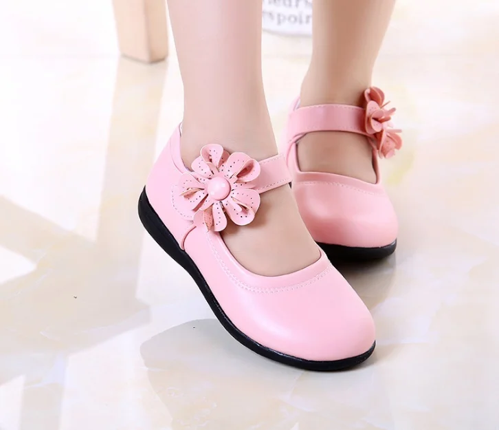 Girls Leather Shoes for Children Wedding Dress Princess School Shoes Kids Summer Bow-knot Black Student Sandals Korean Fashion