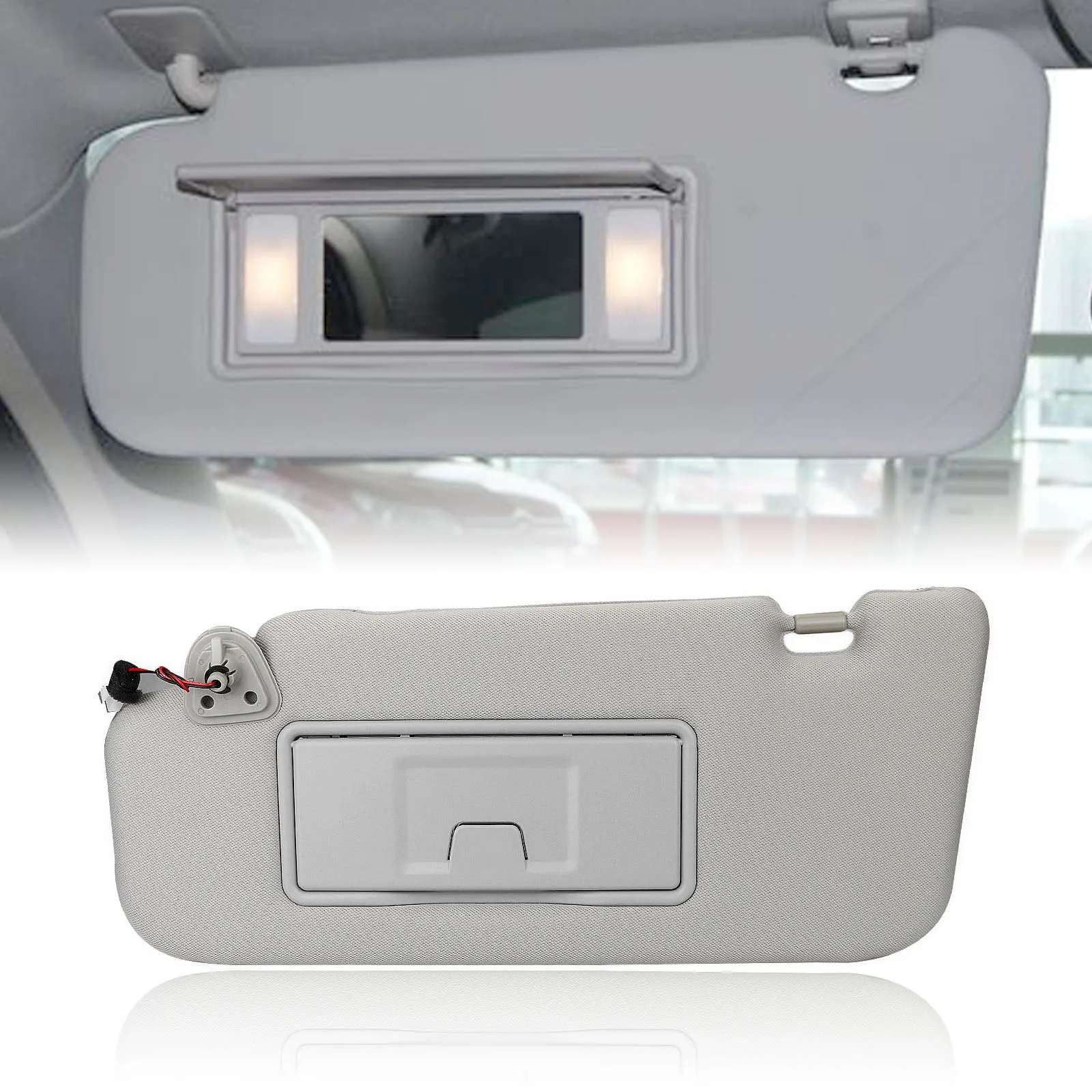 1pcs Sun Visor Shade For Nissan Murano 2006-2008 96401-CC22B Gray/Beige Left Driver Front Sunvisor Shield Cover W/ Lamp Sunshade