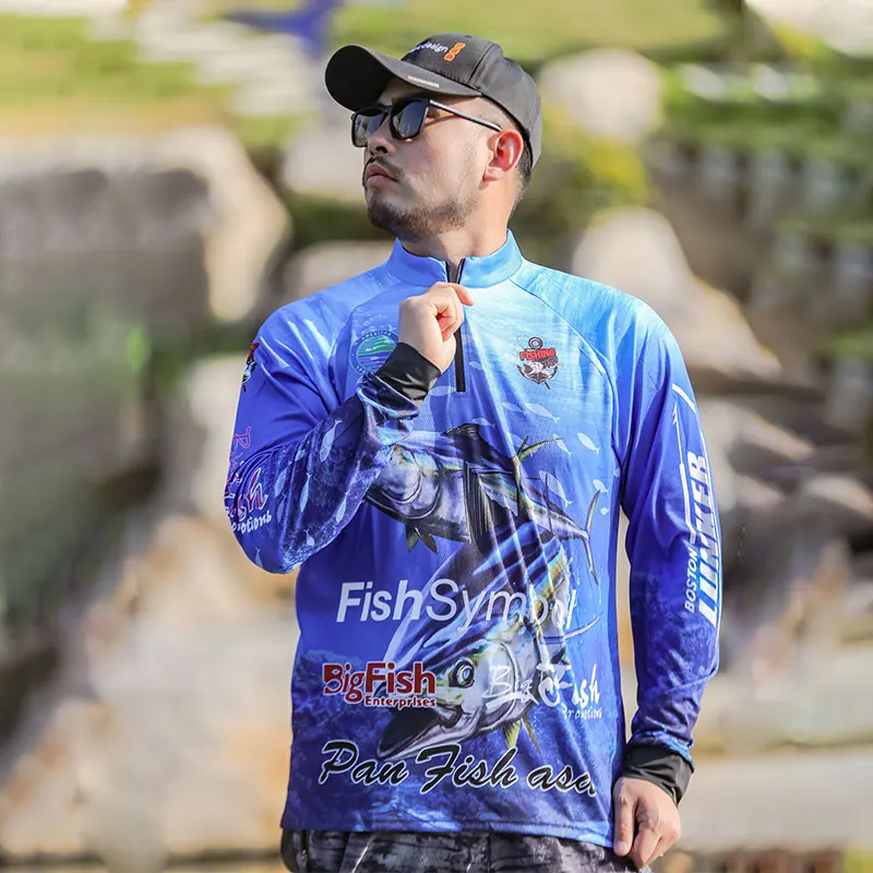 2024 DIAOLIAN Stand-up Collar Fishing Shirts Sunproof Breathable Moisture-wicking Quick-drying Anti-UV UPF50+ Super light weight