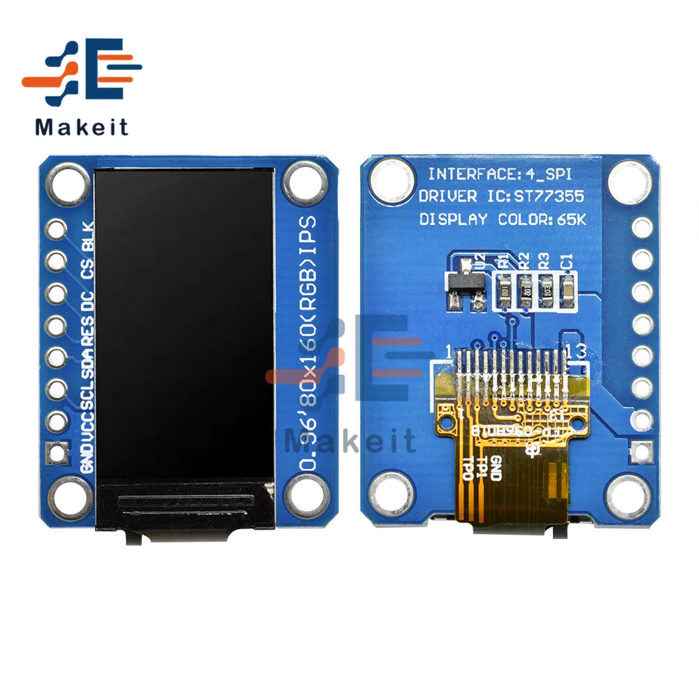 0.96 Inch 0.96 "Ips Lcd Display Module 80X160 Full Color Lcd Hd Screen Board Spi Seriële Interface ST7735 Drive 3.3V Voor Arduino