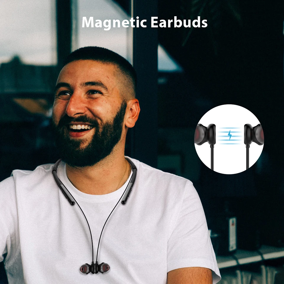 Cowin HE6 Drahtlose Kopfhörer Bluetooth 5,0 Headset Sport Ohrhörer für Laufende Gebaut-in Mic mit Magnetische Verbindung für telefon