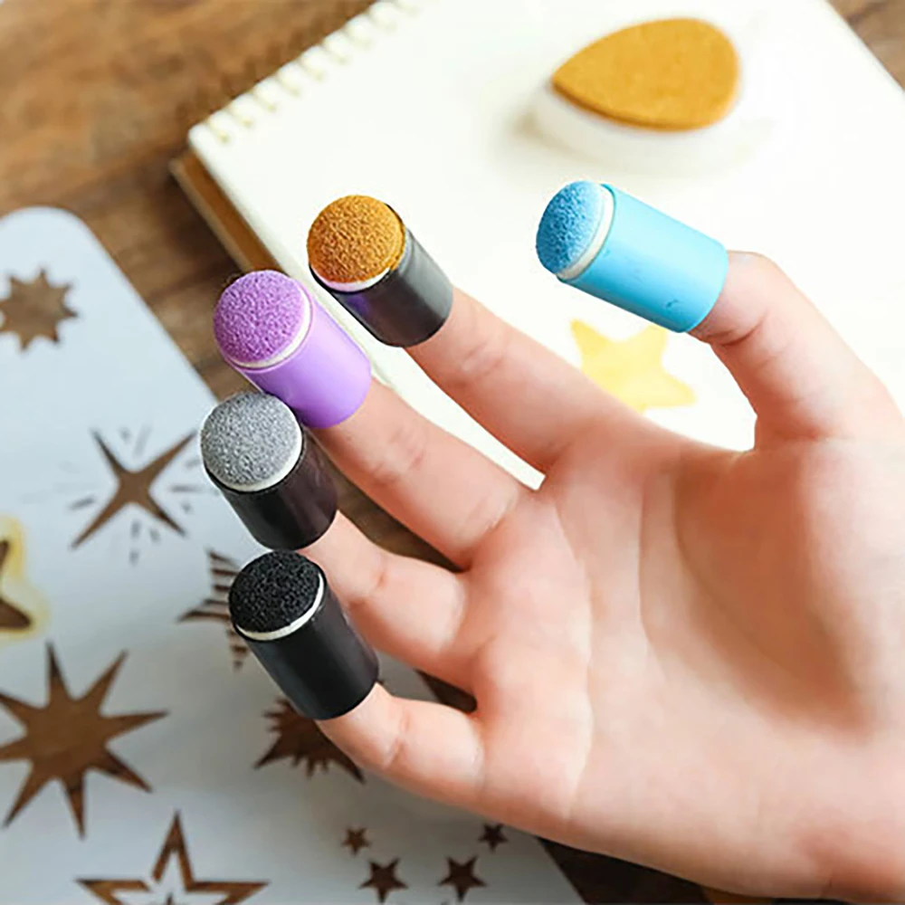 Creative Colorful Makeup Finger Sponge Ink Pad Tools for Painting Ink Pad Stamping Diary Album Art Tools Stationery