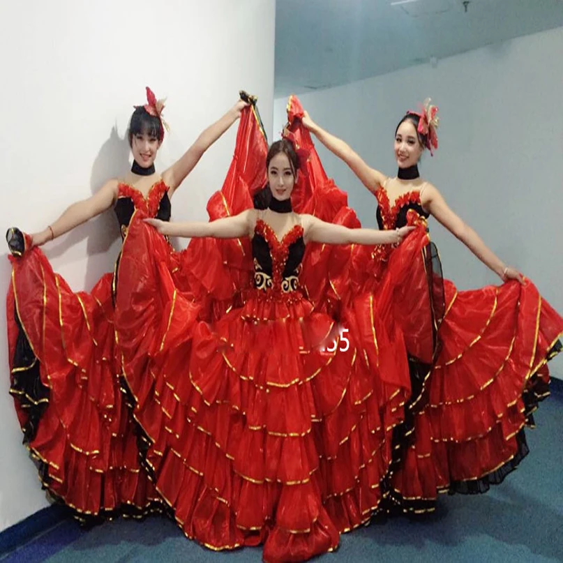 Sexy Kangkang dance performance costume Spanish bullfighting dance skirt opening dance costumes