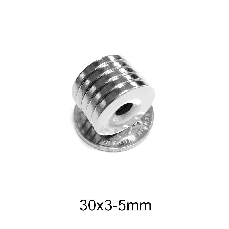 2~30PCS 30x3-5 Strong Rare Earth Neodymium Magnets 30*3 mm Hole 5mm 30x3 Countersunk Powerful Magnetic Magnet 30x3-5mm 30*3-5