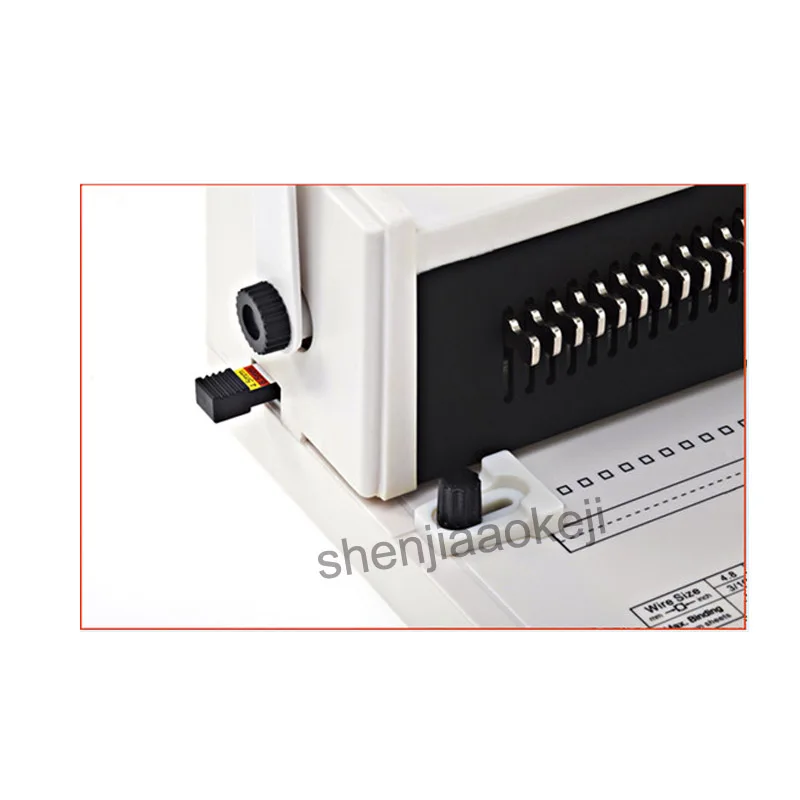 W200PRO A4 Iron Ring Binding Machine Double Coil Text Tender Wire Puncher Full Pumping Knife Binder for Office Use
