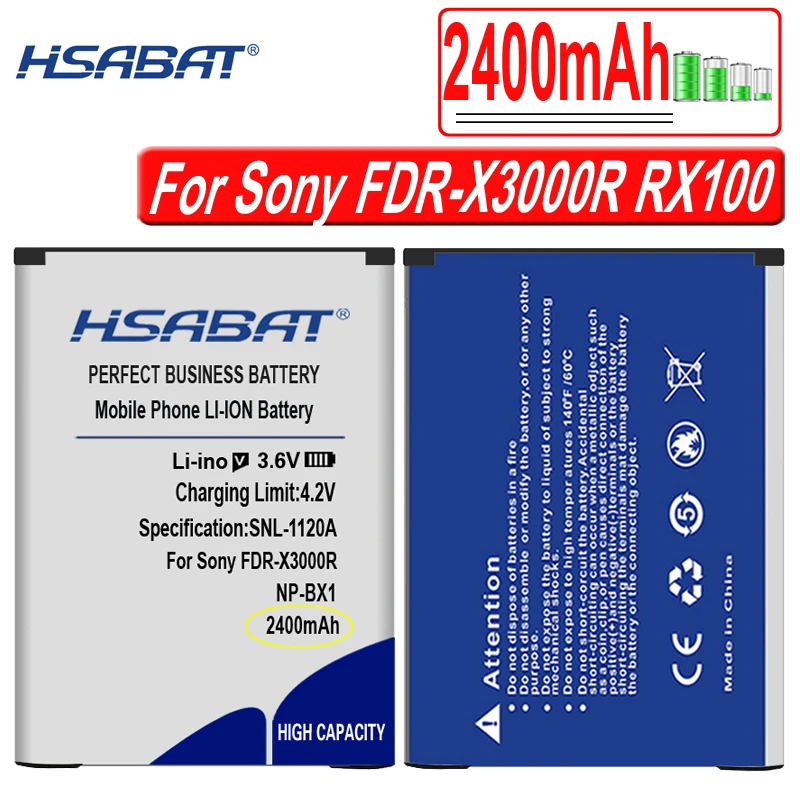 2400mAh NP-BX1 npbx1 np bx1 Battery for Sony FDR-X3000R RX100 AS100V AS300 HX400 HX60 AS50 WX350 AS300V HDR-AS300R FDR-X3000