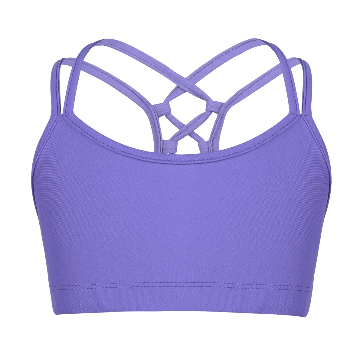 

Kids Girls Ballet Dance Gymnastics Crop Top Criss Cross Back Tanks Bra Tops Ballerina Sports Yoga Workout Performance Dancewear