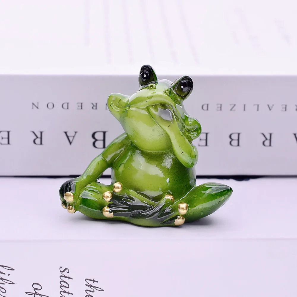 Frog Doll Figurine Miniatures MYBLUE 4 Pcs/Set Cute Creative Fairy Garden Nordic Home Room Table Decoration Accessories