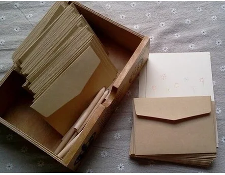 (10 Pieces/lot) 7*10cm Vintage Kraft Paper Envelopes Mini Greeting Card Membership Card Envelopes