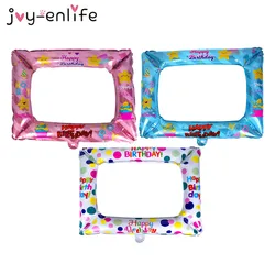 Birthday Blue Pink Inflatable Photo Frame Photo Booth Props Happy Birthday Party Decorations Kids Adult Picture Frame Party