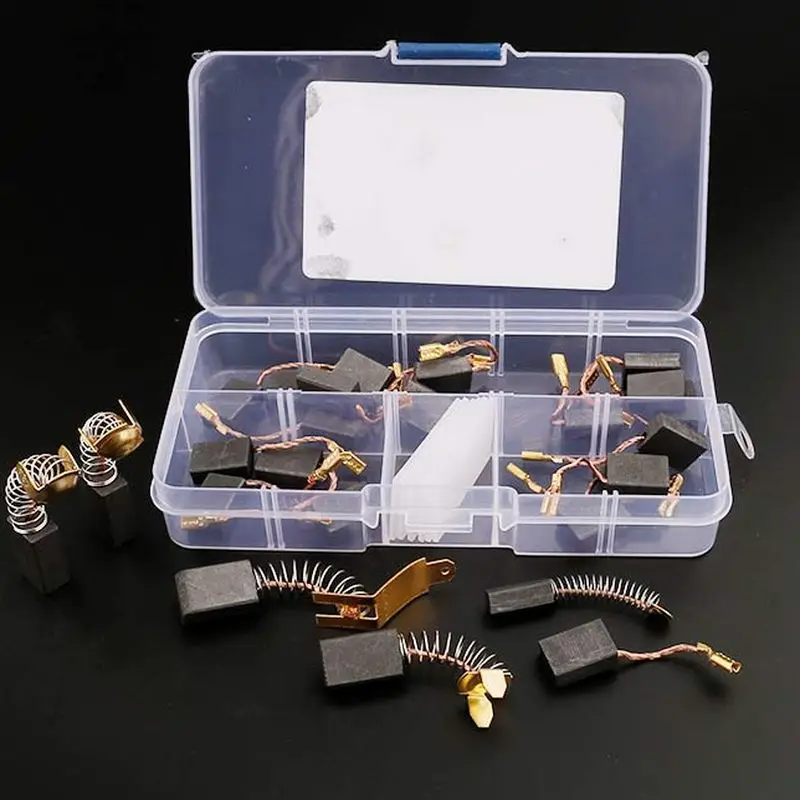 

20pcs Power Tool Carbon Brush with Spring Copper for Electric Drill Cutting Machine Angle Grinder Universal Motor Brush