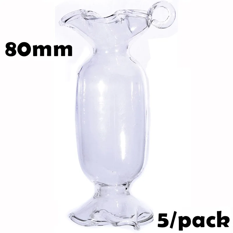 

5 Pieces x DIY Paintable Home Wedding Christmas Xmas Decoration Ornament 80mm Hooked Glass Candy