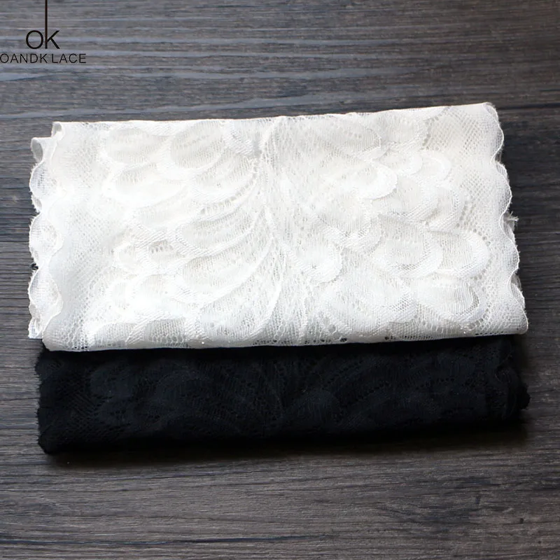 1Yards/Lot Black,white Elastic lace Embroidery Stretch Lace Skirt Hem Underwear Sewing Craft DIY Apparel Fabrics