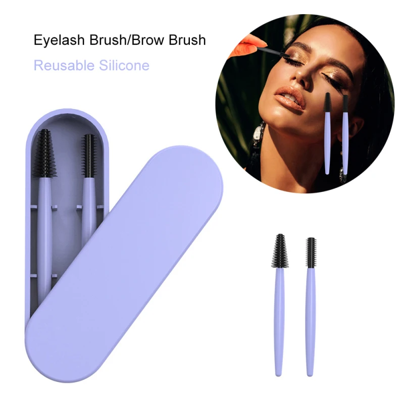 Wiederverwendbare Silikon Wimpern Pinsel Kamm Augenbraue Pinsel Kit Mascara Zauberstäbe Wimpern Verlängerung Werkzeug Professionelle Schönheit Make-Up-Tool