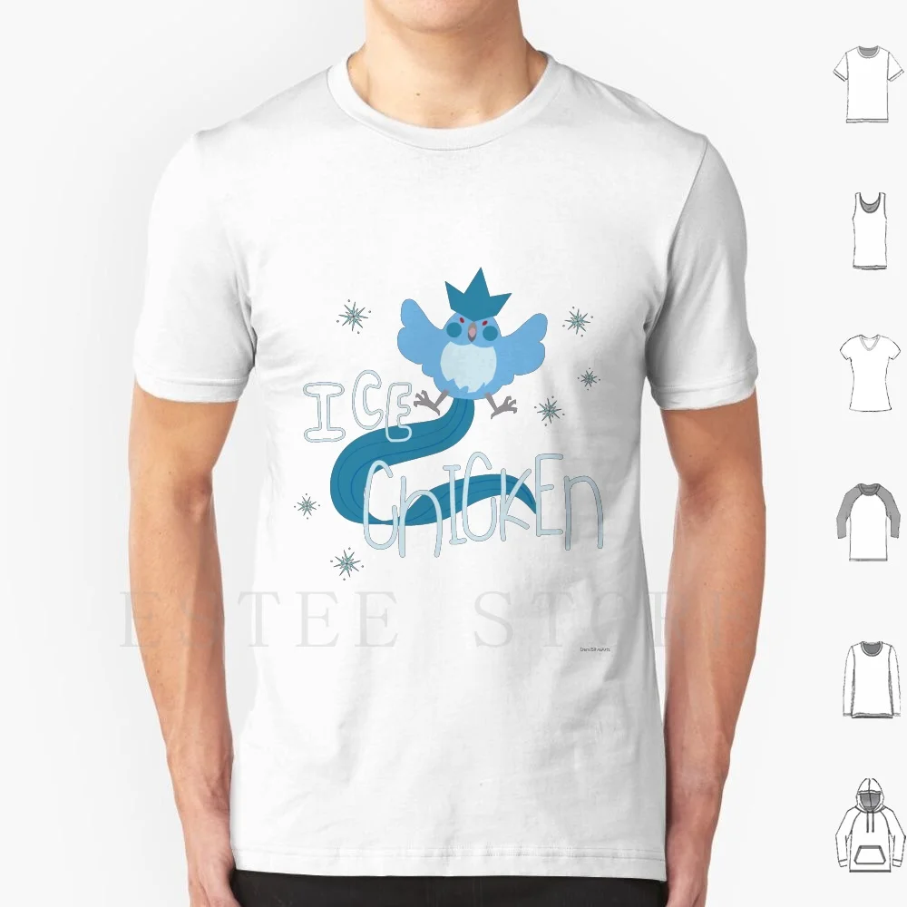 Camiseta de frango de gelo estampada algodão Articuno Ice Chicken Team Mystic Blue Bird Legendary Cute Go