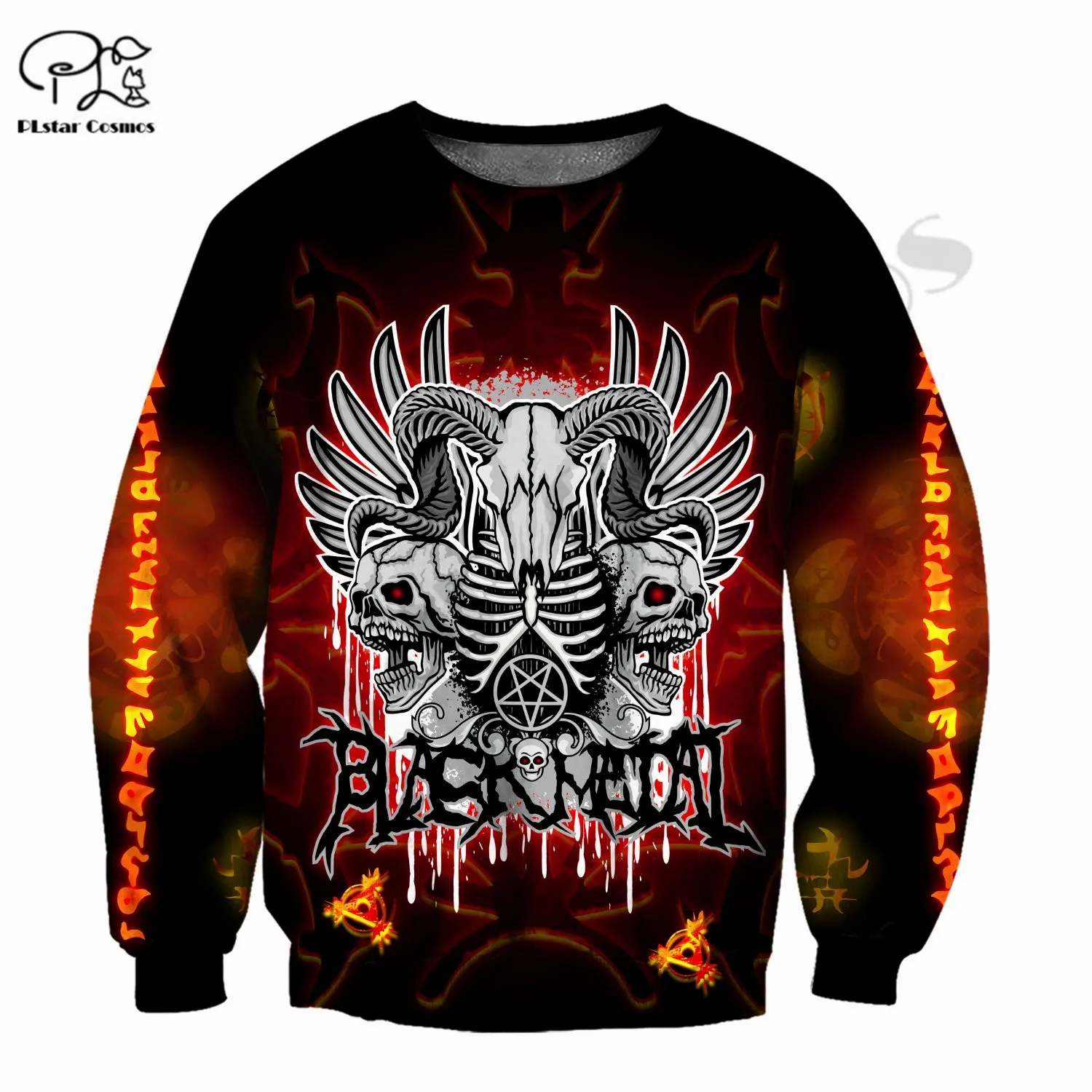 PLstar Cosmos 3Dprinted Newest Skull Gothic Satanic Art Harajuku Streetwear Unique Unisex Casual Hoodies/Sweatshirt/Zip Style-1