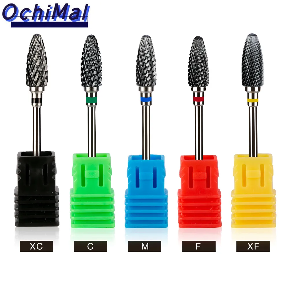 Ceramic Milling Cutter Rainbow Tungsten Carbide Nail Drill Bit For Electric Manicure Machine Electric Rotary Mills Nail Files