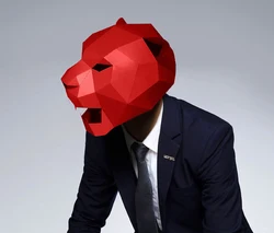 Pre Cut Paper Mask 3D Panther Jaguar Leopard Halloween Costume Cosplay DIY Paper Craft Model Mask Christmas