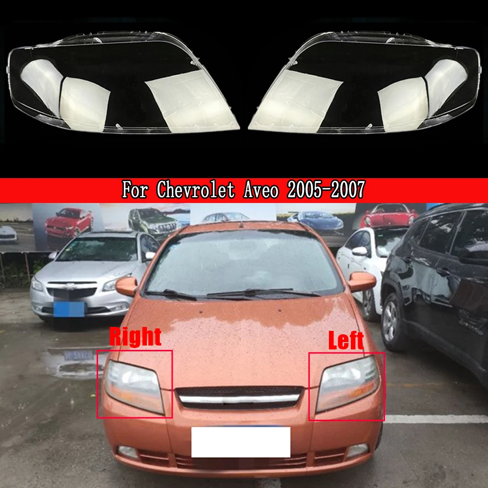 Car Front Headlight Cover Glass Lamp Transparent Lampshade Shell  Auto Lens Shell  Bright Caps For Chevrolet Aveo 2005 2006 2007