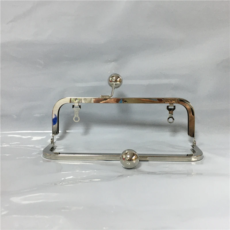23cm or 18cm Bag Frame Purse Hardware Frame Big Ball Women Handmade Bag Handle DIY Parts Clutch Purse Frame No Hole Nickel
