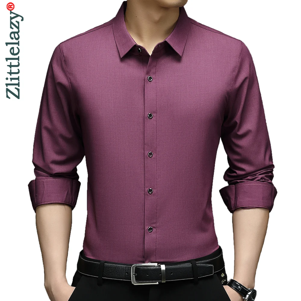 

2022 brand designer solid mens shirts for men clothing korean fashion long sleeve shirt luxury dress casual clothes jersey 23601