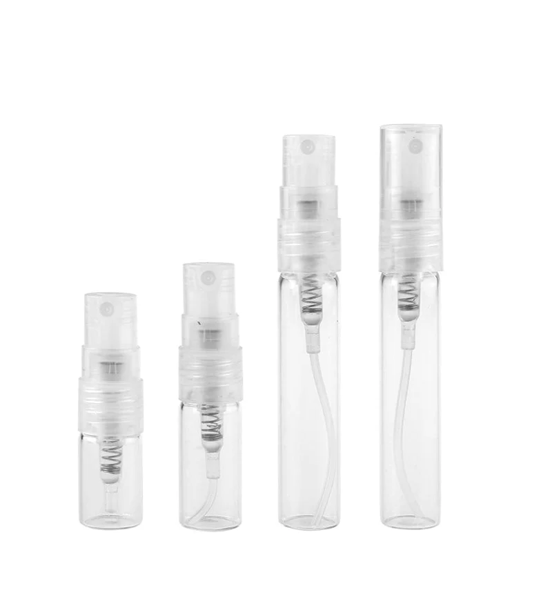 

100Pcs 2ML 3ML 5ML 10ML Portable Transparent Glass Perfume Bottle Perfume Essential Empty Containers Atomizer For Travel