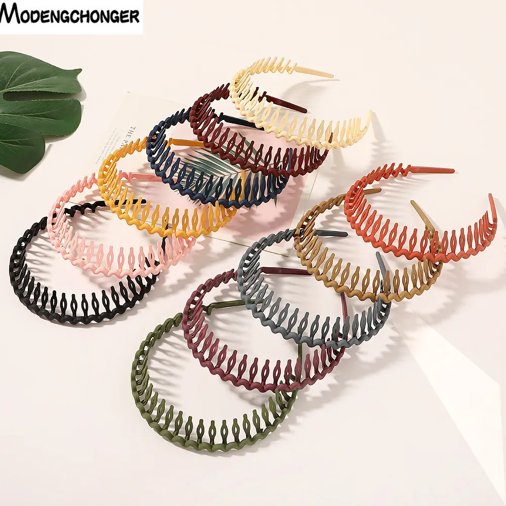 Fashion Simple Headdress Solid Color Resin Hair Comb Hairbands For Women Headband Hair Hoop Bezel With Teeth Hair Accessories