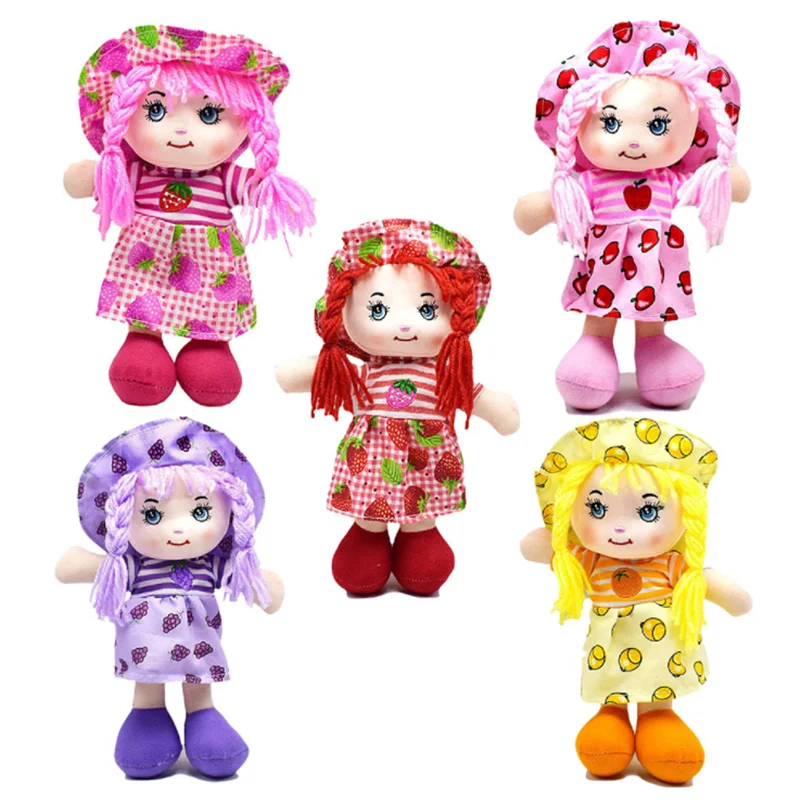 Desenhos animados Kawaii Fruit Skirt Hat Bonecas de Pano, Brinquedos Recheados de Pano Macio para Bebés Meninas, Fingir Brincar Brinquedos,