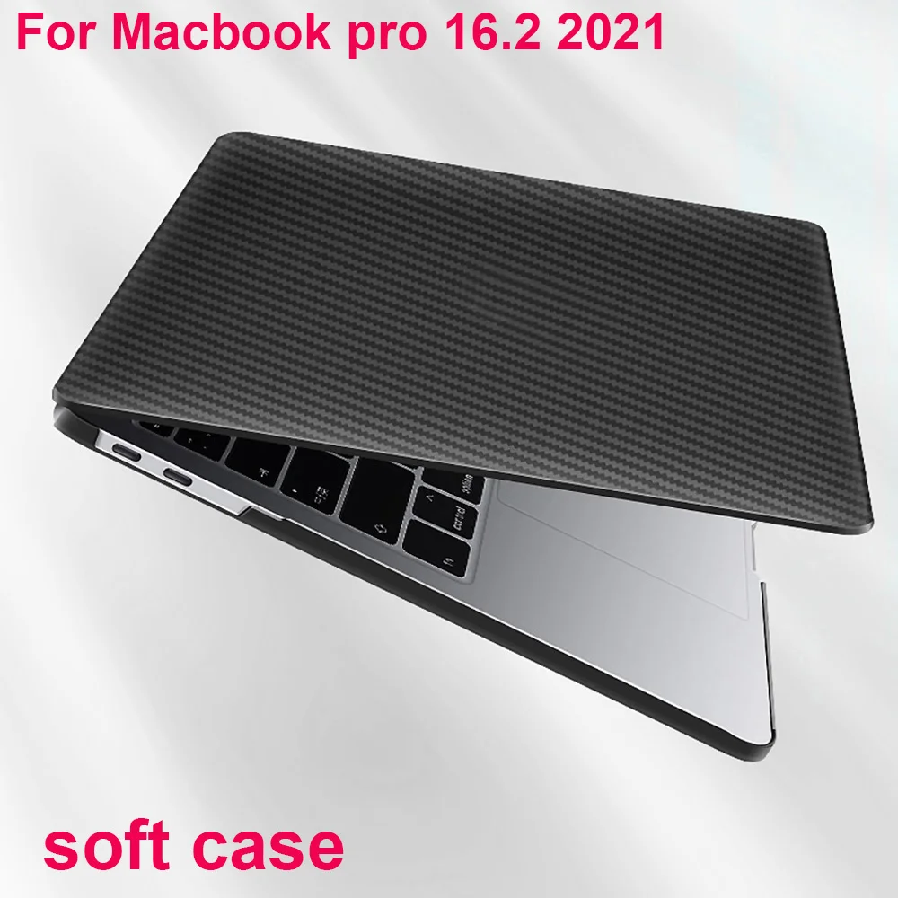 For MacBook Pro 16 2021 Case  Carbon Fiber Texture Soft Shockproof Protective Case shell  MacBook Pro m1 max m1 pro A2485