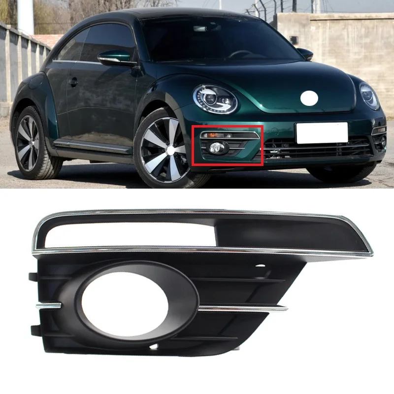 

Roavia Car Light Grille For VW Beetle 2016-2019 Car-styling Front Bumper Fog Light Fog Lamp Grille Cover Shell Housing Cap Frame