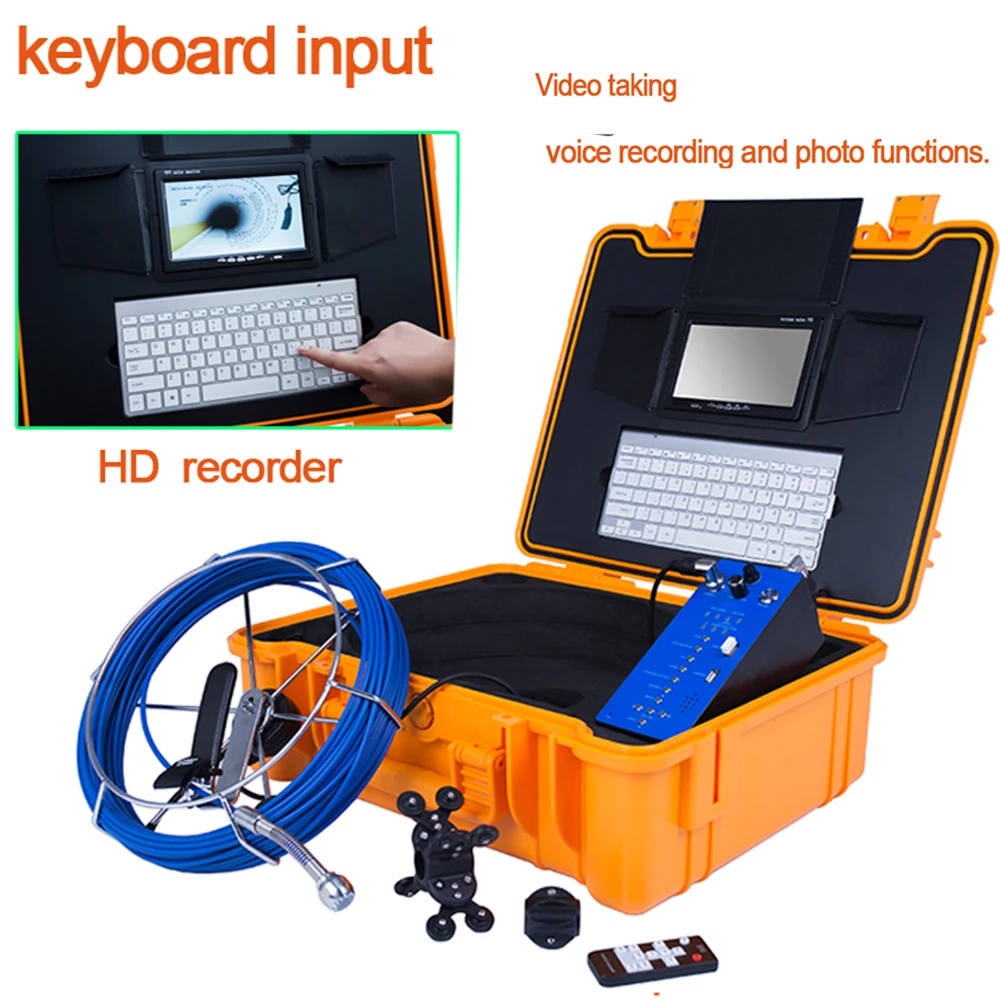 

7inch LCD Screen DVR 25mm 20m Cable Pipeline Drain Sewer Plumbing Inspection Endoscope Camera Equipment System With Keyboard
