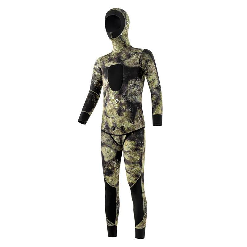 3MM / 5MM Neoprene Wetsuit Scuba Camouflage diving suit men spearfishing Snorkeling swimsuit winter thermal 2 pieces Wetsuit