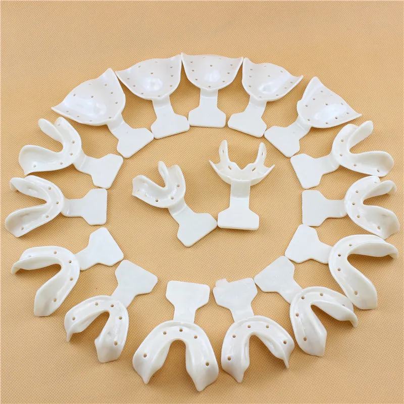 Bandejas de impresión Dental, soporte de dientes Autoclavable, edenteulous Jaws, herramientas de laboratorio para dentistas, 17 unidades por juego,