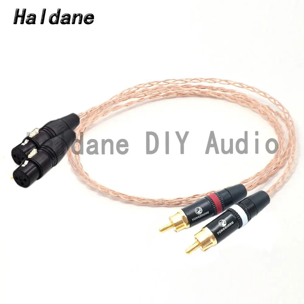 

Haladne Pair Bold Version 8CU Single Crystal Copper RCA Male to XLR Feamle eads Balanced Audio Cable for Amplifier CD player