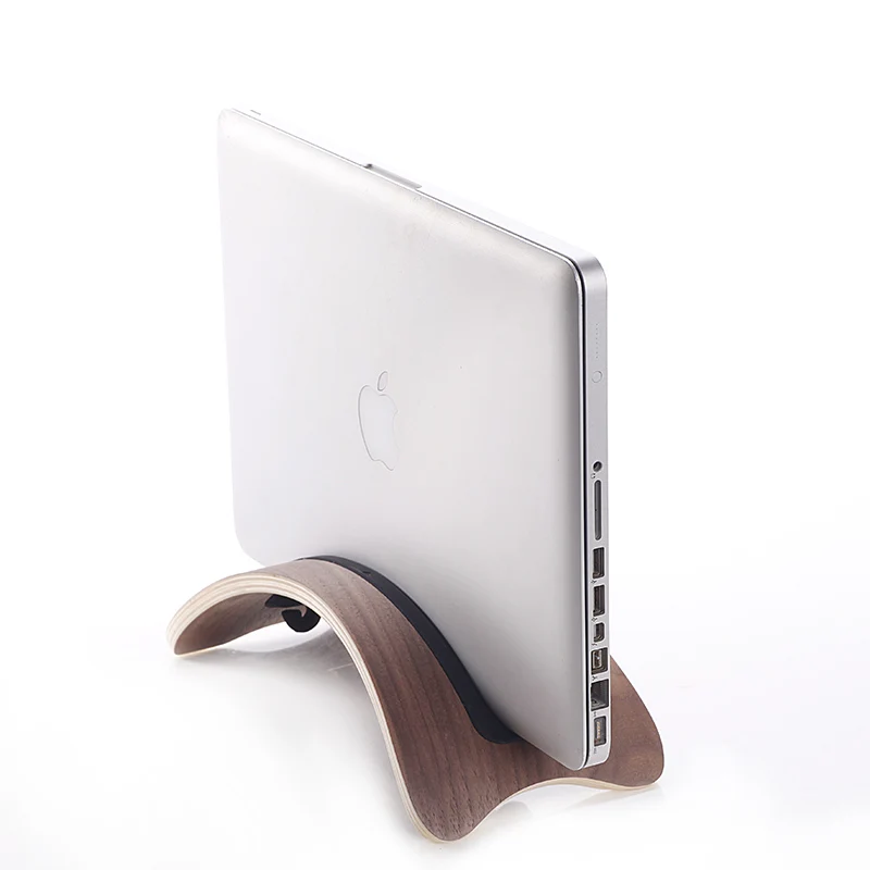 Wooden Vertical Laptop Stand For Apple MacBook Air Pro Neo m5 m4pro 14 16 13 15 inch Space-saving Rack Erected Holder notebook