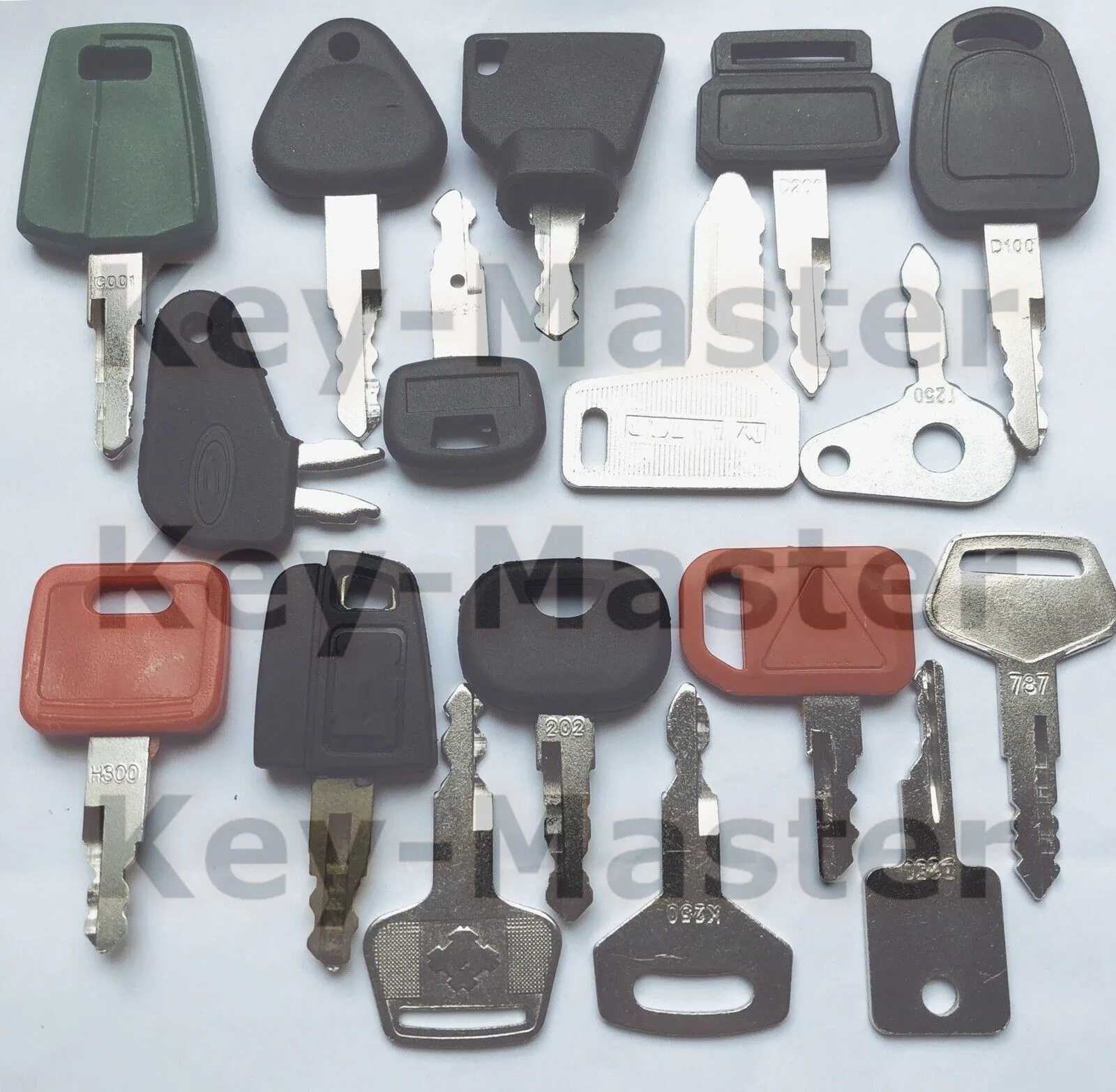 17pc Heavy Equipment Key Set Construction Ignition Keys For Kubota  For CAT  For Doosan Yanmar  For Jonh Deere 787 5p8500 14607