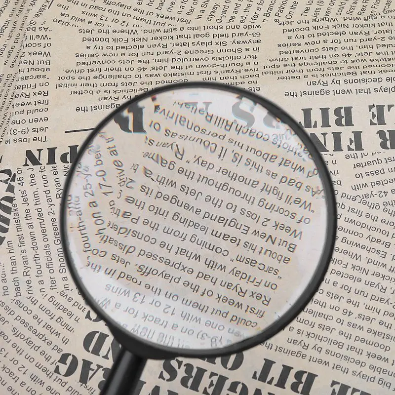 A0KF 90mm Handheld Magnifier 5X Reading Map Newspaper Magnifying Glass Jewelry Loupe