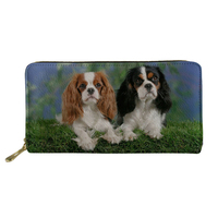 2025 Women Clutch Wallets Lady Coin Phone Pocket Purse Card Holder Cavalier King Charles Spaniel Dog Print Women Long Wallet